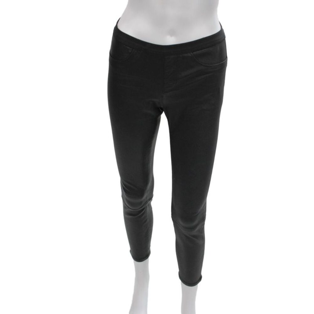 Helmut Lang Women Black Lamb Leather Ankle Leggings Size 0